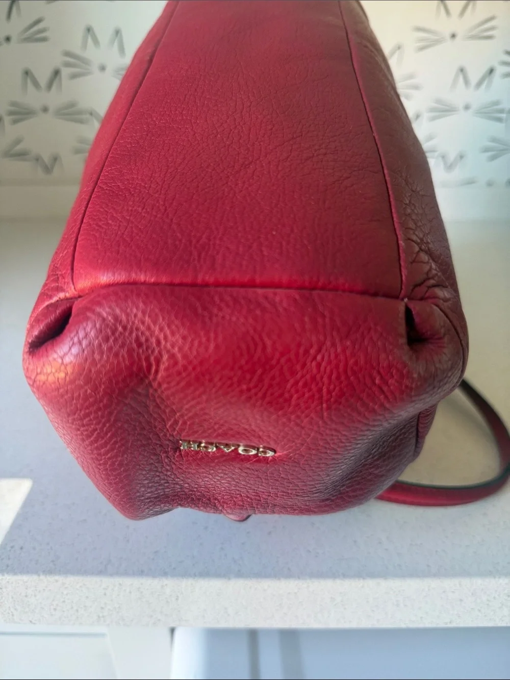 Coach Red Leather Shoulder Bag